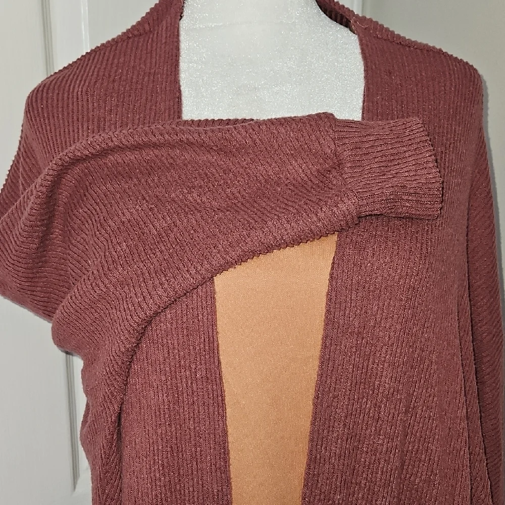 Torrid Sleep Women's Rose Brown Super Soft Ribbed Lounge Cocoon Cardigan 1X